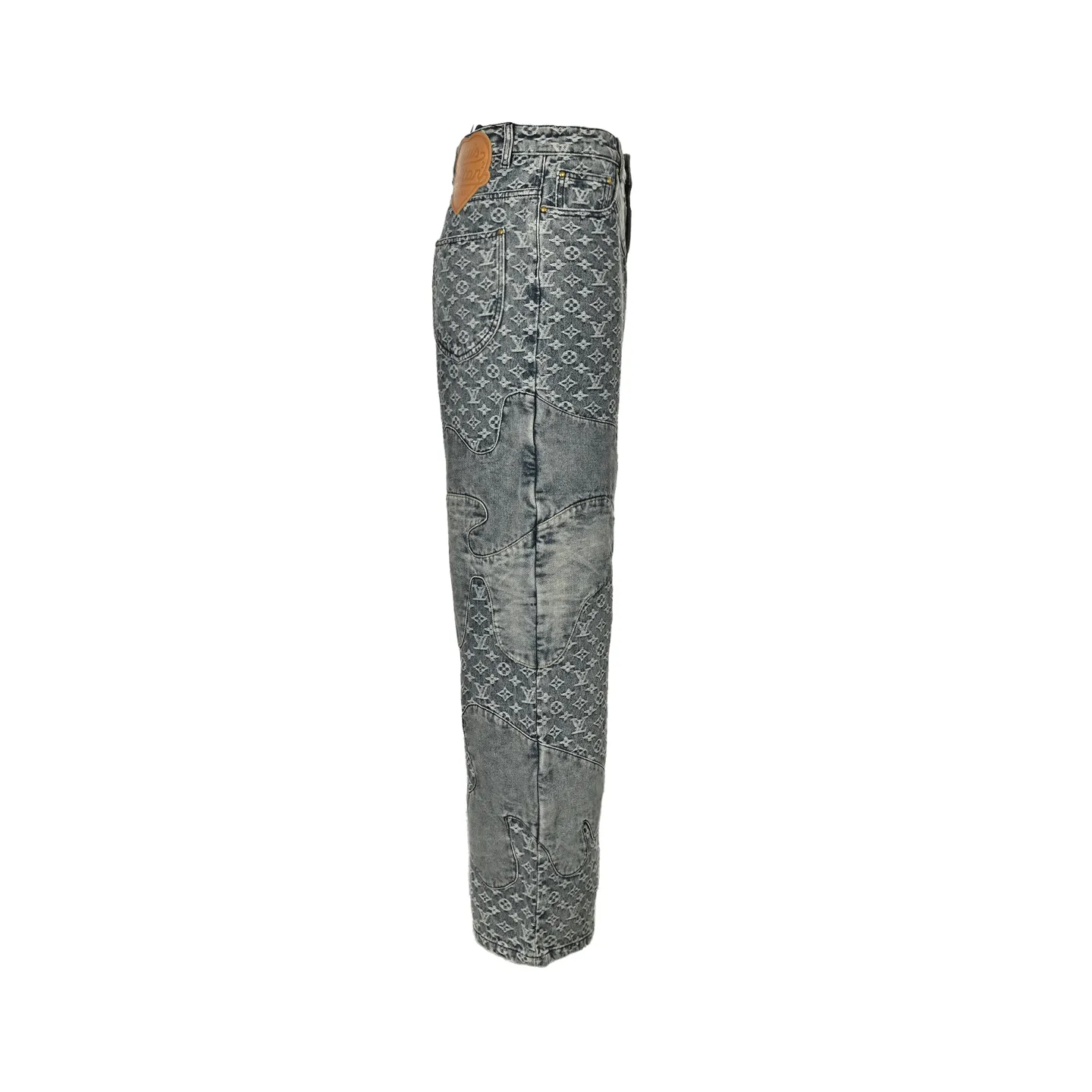 Louis Vuitton/Louis Vuitton love leather brand old flower jacquard jeans